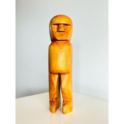 Escultura Homem Perna de Pau Mestre Fida Artesanal Madeira