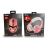 Kit gamer feminino rosa headset trust 310P e mouse gav pink - 5