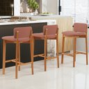 Ver imagem 2 de Kit 06 Banquetas Alta para Cozinha Sala de Jantar Bar Dara L02 Suede Rosê - Lyam Decor