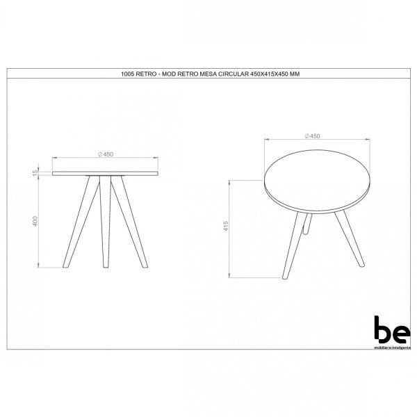 Mesa Lateral 41,5cm Retrô Be Mobiliário - 3