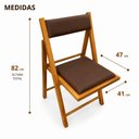 Ver imagem 3 de Cadeira Dobrável Estofada Madeira Maciça Assento e Encosto Estofados Mel Arysson Móveis