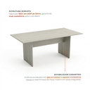 Ver imagem 4 de Mesa de Escritório para Reunião 6 Lugares 180x90cm Studio Legno Crema Bege