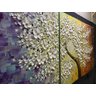 Quadro Pintura Tela árvore pétalas branco flor painéis 5369: 100cm (A) x 150cm (L) - 5