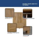 Ver imagem 5 de Guarda Roupa Casal Bem Te Vi 10 Portas de Bater 3 Gavetas MDF Cinamomo Valdemóveis