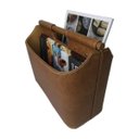 Ver imagem 3 de Revisteiro 2 Compartimentos em Couro Marrom 36x28,5x17cm Btc