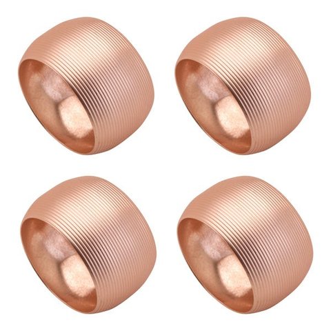 Conjunto 4 anéis para guardanapo aço/cobre fosco 4,5 cm Lyor