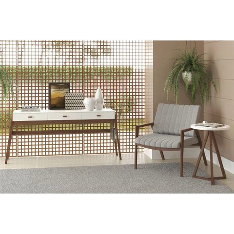 Aparador Premium 3 Gavetas - Amêndoa/Branco - Tebarrot