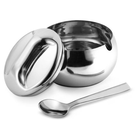 Açucareiro Inox com Colher 300ml 10,5x7,5cm Mimo Style