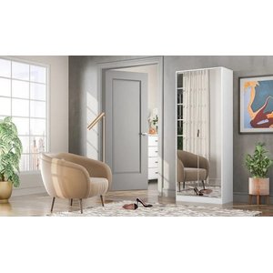 Sapateira Grife 2 portas 1 gaveta Branco - Demóbile