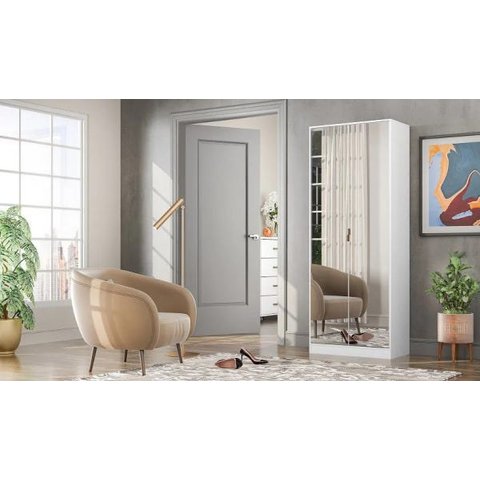 Sapateira Grife 2 portas 1 gaveta Branco - Demóbile