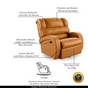 Ver imagem 4 de Poltrona do Papai Sala de Cinema Reclinável Kylie Glider Manual Giratória PU Caramelo G23 Gran Belo 