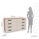 Ver imagem 2 de Cômoda Organizadora 150cm com 8 Gavetas 240838 Linha Lisboa Politorno
