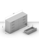Ver imagem 3 de Cômoda Organizadora 150cm com 8 Gavetas 240838 Linha Lisboa Politorno