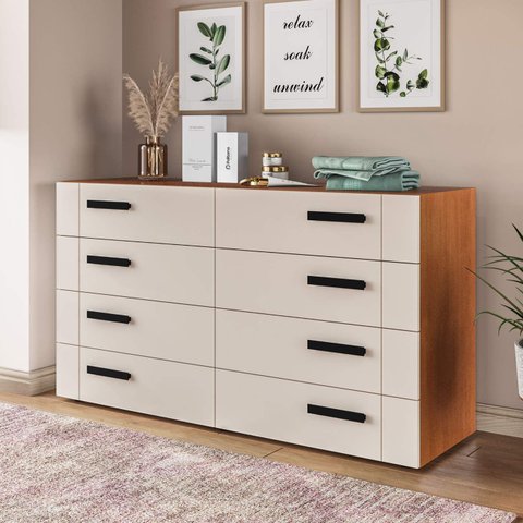 Cômoda Organizadora 150cm com 8 Gavetas 240838 Linha Lisboa Politorno