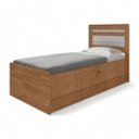 Ver imagem 2 de Cama Baú Larissa Solteiro Naturale e Off com Auxiliar e 02 Colchões Framar
