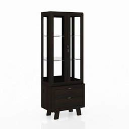 Cristaleira com Espelho 2 Portas em Vidro 2 Gavetas Cr6001 Tecno Mobili - 2