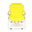 Ver imagem 1 de Cadeira de Praia Colorida Leve com Alça Retrô - Branca com Amarelo