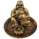 Ver imagem 1 de Incensário - Buda - Suporte para Incenso 3 Varetas - Resina Dourado - 8cm - Dinheiro