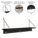 Ver imagem 6 de Sapateira Banco Luna 90 Cm Pes Metalicos e Prateleira Oslo Nero Preto Artesano
