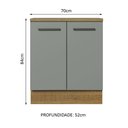 Ver imagem 3 de Balcão Armário de Cozinha 70 cm 2 Portas Rustic/Cinza Agata Madesa
