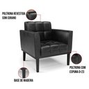 Ver imagem 3 de Sofá Namoradeira e Poltrona Base de Madeira Preto Elisa Corano Preto D03 - D'Rossi