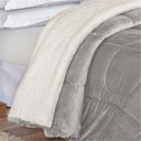 Ver imagem 2 de Edredom Bariloche King Dupla Face Sherpa Toque Lã Carneiro - Cinza