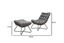 Ver imagem 2 de Poltrona Costela Decorativa com Puff Madeira Eva Preto - Cinza