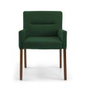 Ver imagem 4 de Poltrona Decorativa Sala de Estar Pés Madeira Vicenza Veludo Verde - Gran Belo
