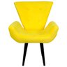 Poltrona Decorativa Suede Amarelo com Pés Palito em Madeira - 1