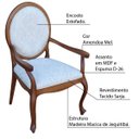 Ver imagem 2 de Poltrona Decorativa Sala de Estar Base Madeira Maciça Adrie Sarja Bege/Amêndoa Mel - Gran Belo