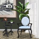 Ver imagem 7 de Poltrona Decorativa Sala de Estar Base Madeira Maciça Adrie Sarja Bege/Preto Fosco - Gran Belo