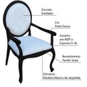 Ver imagem 2 de Poltrona Decorativa Sala de Estar Base Madeira Maciça Adrie Sarja Bege/Preto Fosco - Gran Belo