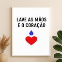 Ver imagem 2 de Quadro Frase para Banheiro - Lave As Mãos 45x34cm - com Vidro:moldura Preta