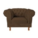 Ver imagem 1 de Duas Poltronas Chesterfield Capitone Suede Marrom Decorativa / Sala, Tv, Estar, Recepção