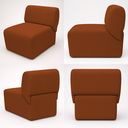 Ver imagem 2 de Poltrona Decorativa Zoe Orgânica para Sala Recepção Hall Moderna Minimalista Bouclé Terracota