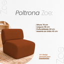 Ver imagem 4 de Poltrona Decorativa Zoe Orgânica para Sala Recepção Hall Moderna Minimalista Bouclé Terracota