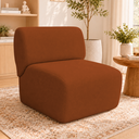 Ver imagem 1 de Poltrona Decorativa Zoe Orgânica para Sala Recepção Hall Moderna Minimalista Bouclé Terracota