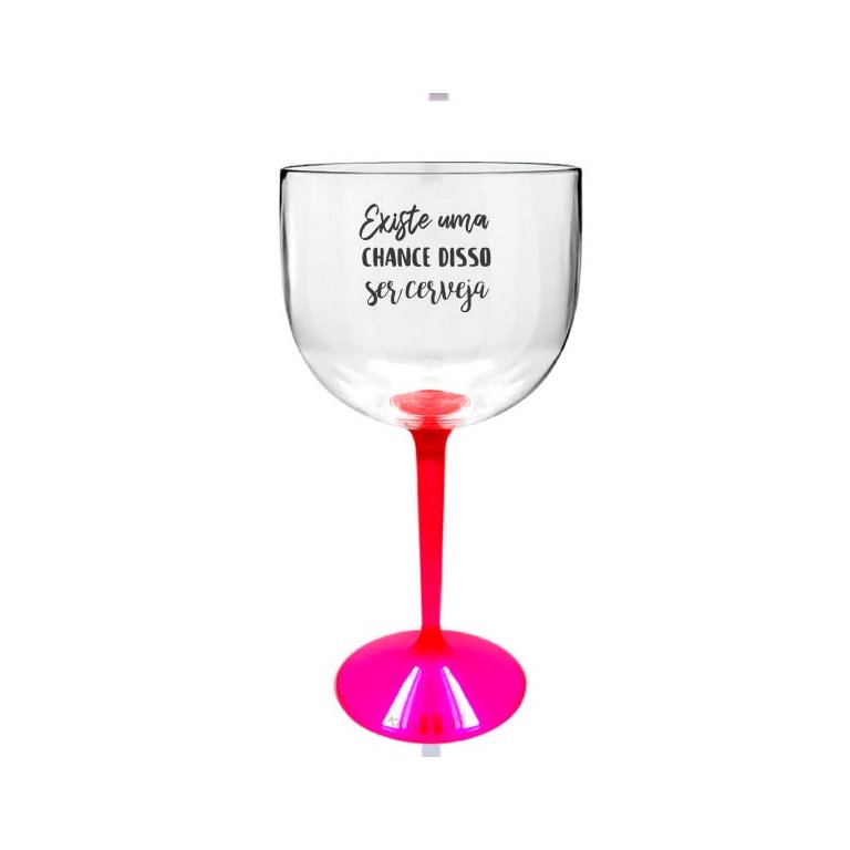 6 Taças Gin Transparente Com Base Rosa Para Live