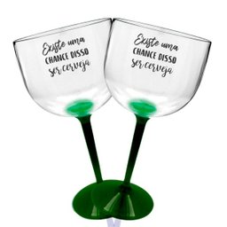 2 Taças Gin Transparente Com Base Verde Para Live - 2 2 Taças Gin Transparente Com Base Verde Para Live - 2
