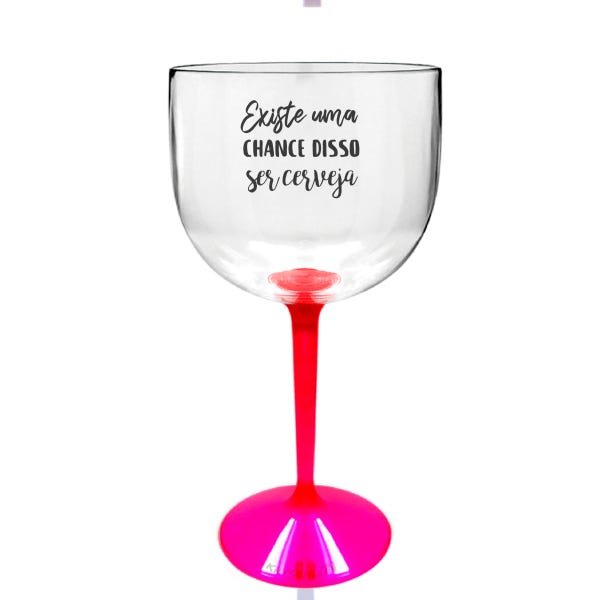 2 Taças Gin Transparente Com Base Rosa Para Live