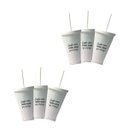 Ver imagem 2 de Kit 6 Copos Com Tampa e Canudo Branco Personalizado