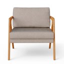 Ver imagem 3 de Kit 3 Poltronas Decorativas para Sala Estar Pietra Estrutura de Madeira L02 Linho Bege - Lyam