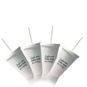 Ver imagem 2 de Kit 4 Copos Com Tampa e Canudo Branco Personalizado