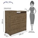 Ver imagem 3 de Cômoda com Espelho Porta Basculante 4 Gavetas Munique Albatroz Móveis