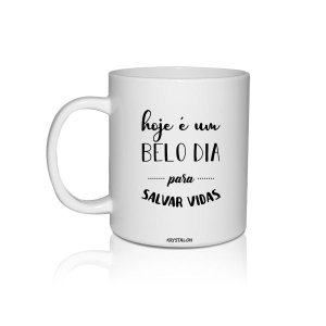 6 Canecas Brancas Salvar Vidas