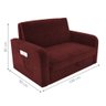Sofá Cama com Baú 2 Lugares Numey Veludo Vinho - 2