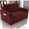 Sofá Cama com Baú 2 Lugares Numey Veludo Vinho - 1
