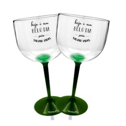 6 Taças Gin com Base Verde Acrílico Enfermagem - 1