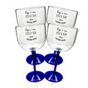 Ver imagem 2 de 4 Taças Gin com Base Azul Acrílico Enfermagem