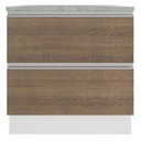 Ver imagem 6 de Balcão Glamy 80 cm 2 Gavetas Branco e Rustic Madesa